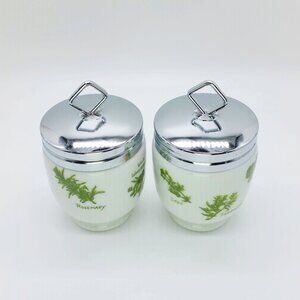 Herb Garden Porcelain Egg Coddlers, Set of 2